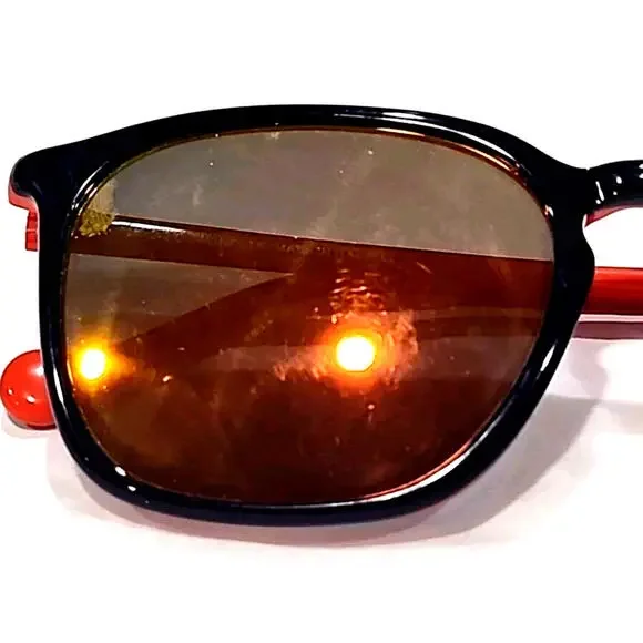 Moncler ML 0150 92L Blue Orange Yellow Square Sunglasses 56-19 150 Italy